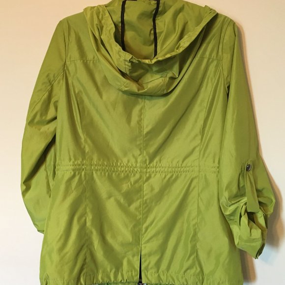 MICHAEL KORS Bright Green Hooded Anorak Rain Jacket Sz S EUC!!! - Picture 7 of 7